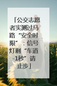 公交志愿者实测过马路“安全时限”：信号灯剩“车道-1秒”请止步