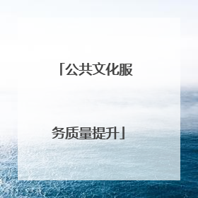 公共文化服务质量提升