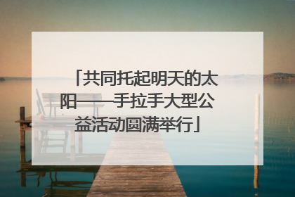 共同托起明天的太阳——手拉手大型公益活动圆满举行