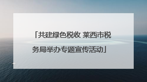 共建绿色税收 莱西市税务局举办专题宣传活动