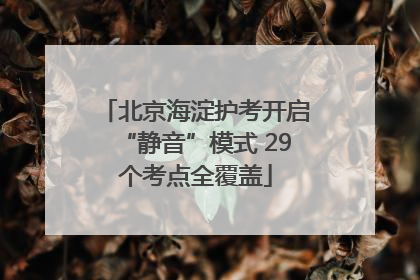 北京海淀护考开启“静音”模式 29个考点全覆盖