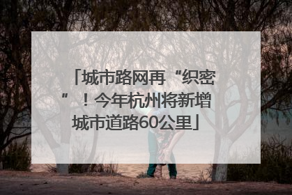城市路网再“织密”！今年杭州将新增城市道路60公里