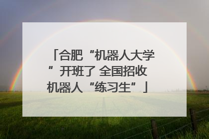 合肥“机器人大学”开班了 全国招收机器人“练习生”