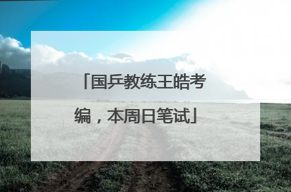 国乒教练王皓考编，本周日笔试