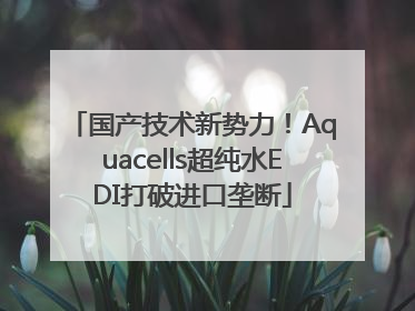 国产技术新势力！Aquacells超纯水EDI打破进口垄断