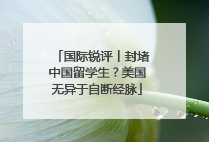 国际锐评丨封堵中国留学生？美国无异于自断经脉