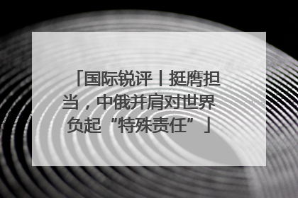 国际锐评丨挺膺担当，中俄并肩对世界负起“特殊责任”