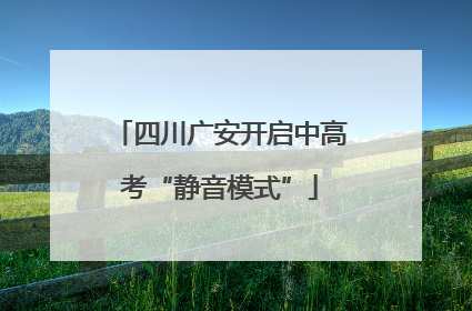 四川广安开启中高考“静音模式”