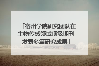 宿州学院研究团队在生物传感领域顶级期刊发表多篇研究成果