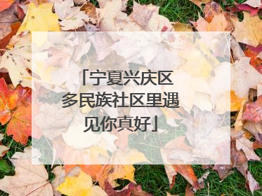宁夏兴庆区 多民族社区里遇见你真好