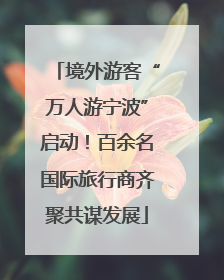 境外游客“万人游宁波”启动！百余名国际旅行商齐聚共谋发展