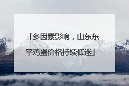 多因素影响，山东东平鸡蛋价格持续低迷