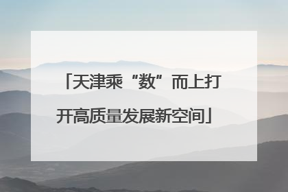 天津乘“数”而上打开高质量发展新空间