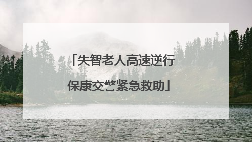 失智老人高速逆行 保康交警紧急救助