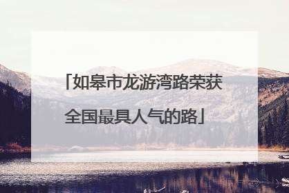 如皋市龙游湾路荣获全国最具人气的路