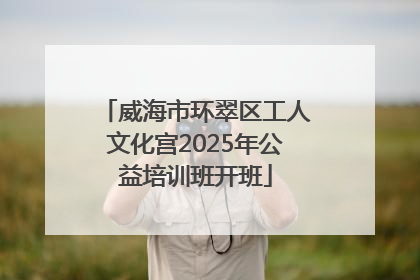 威海市环翠区工人文化宫2025年公益培训班开班