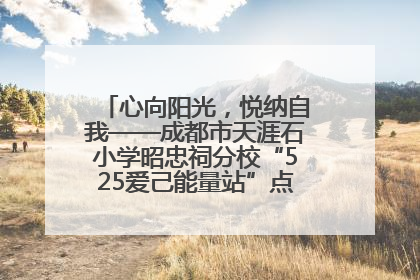 心向阳光，悦纳自我——成都市天涯石小学昭忠祠分校“525爱己能量站”点亮孩子心灵之旅
