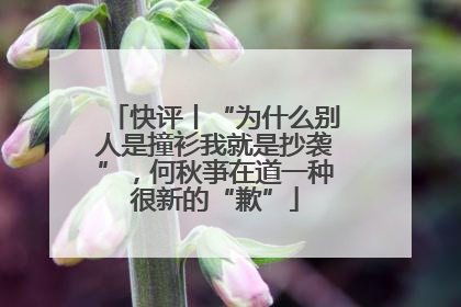 快评丨“为什么别人是撞衫我就是抄袭”，何秋亊在道一种很新的“歉”