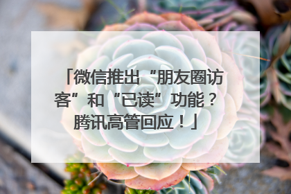 微信推出“朋友圈访客”和“已读”功能？腾讯高管回应！