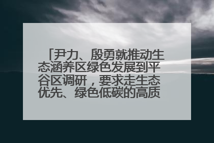 尹力、殷勇就推动生态涵养区绿色发展到平谷区调研，要求走生态优先、绿色低碳的高质量发展之路