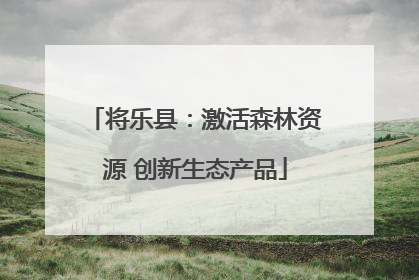将乐县：激活森林资源 创新生态产品
