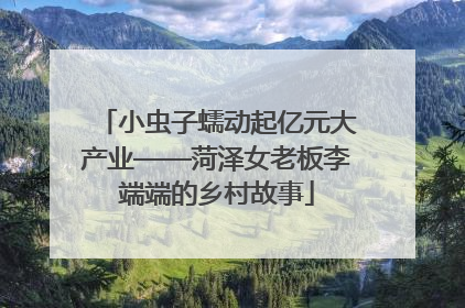 小虫子蠕动起亿元大产业——菏泽女老板李端端的乡村故事