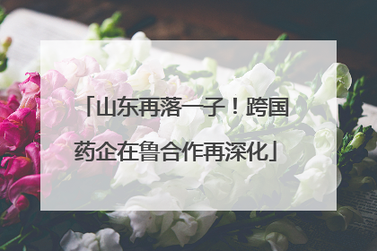 山东再落一子！跨国药企在鲁合作再深化