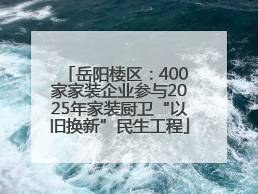 岳阳楼区：400家家装企业参与2025年家装厨卫“以旧换新”民生工程