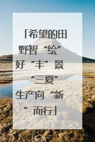 希望的田野智“绘”好“丰”景 “三夏”生产向“新”而行