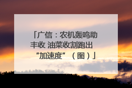 广信：农机轰鸣助丰收 油菜收割跑出“加速度”（图）