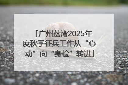 广州荔湾2025年度秋季征兵工作从“心动”向“身检”转进
