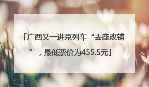 广西又一进京列车“去座改铺”，最低票价为455.5元