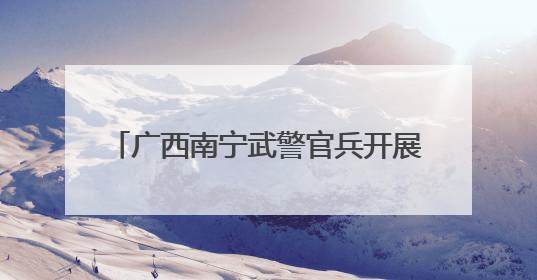 广西南宁武警官兵开展强化训练 锤炼血性