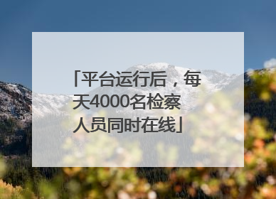 平台运行后，每天4000名检察人员同时在线