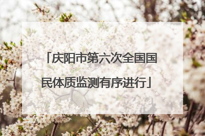 庆阳市第六次全国国民体质监测有序进行
