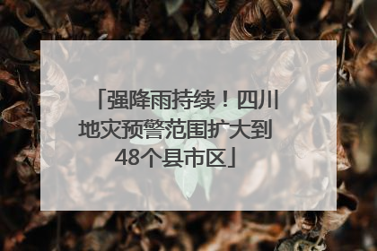 强降雨持续！四川地灾预警范围扩大到48个县市区