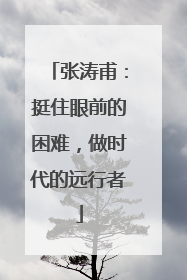张涛甫：挺住眼前的困难，做时代的远行者