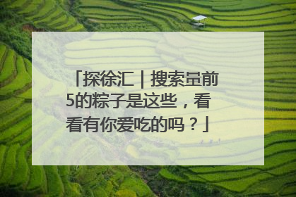 探徐汇｜搜索量前5的粽子是这些，看看有你爱吃的吗？