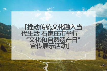 推动传统文化融入当代生活 石家庄市举行“文化和自然遗产日”宣传展示活动
