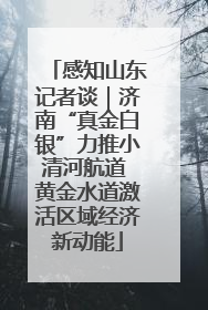 感知山东记者谈｜济南“真金白银”力推小清河航道 黄金水道激活区域经济新动能