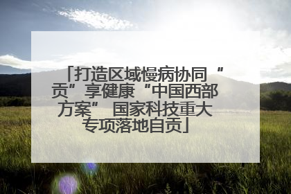 打造区域慢病协同“贡”享健康“中国西部方案” 国家科技重大专项落地自贡