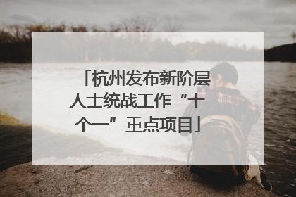 杭州发布新阶层人士统战工作“十个一”重点项目