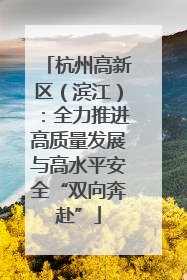 杭州高新区（滨江）：全力推进高质量发展与高水平安全“双向奔赴”
