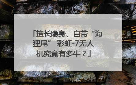 擅长隐身、自带“海狸尾” 彩虹-7无人机究竟有多牛？