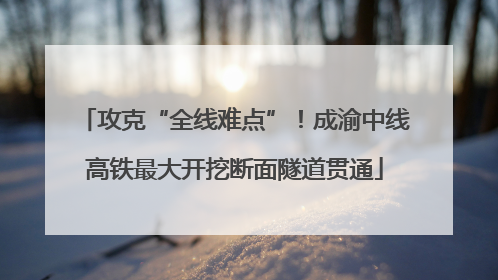 攻克“全线难点”！成渝中线高铁最大开挖断面隧道贯通