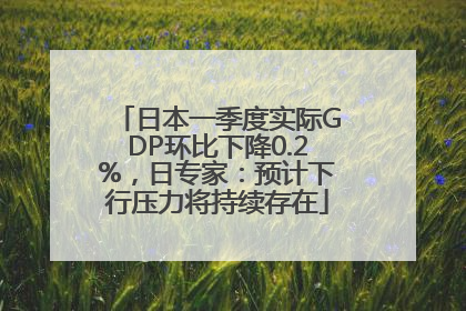 日本一季度实际GDP环比下降0.2%，日专家：预计下行压力将持续存在
