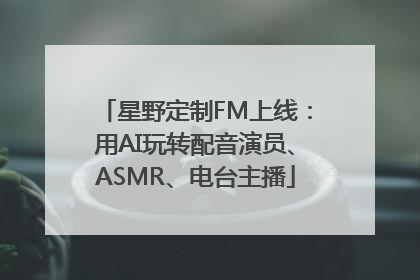 星野定制FM上线：用AI玩转配音演员、ASMR、电台主播