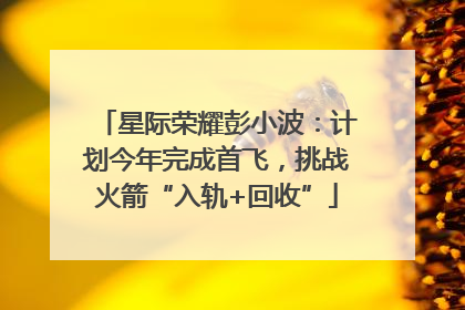 星际荣耀彭小波：计划今年完成首飞，挑战火箭“入轨+回收”