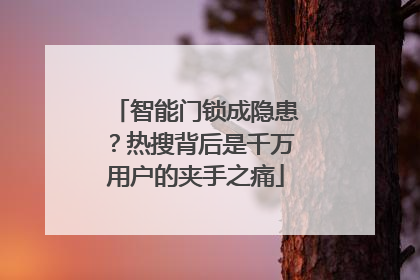 智能门锁成隐患？热搜背后是千万用户的夹手之痛