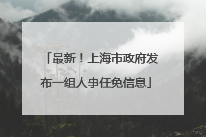 最新！上海市政府发布一组人事任免信息